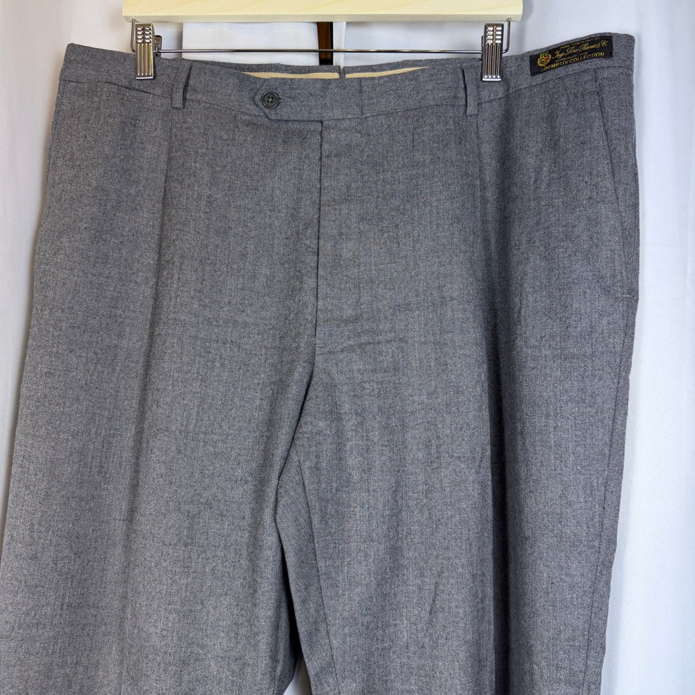 Cremieux Loro Piana Wool Dress Pants Mens 40R Grey Pleated Front Italy Fabric